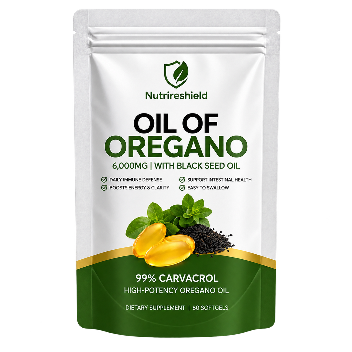 NutriOil — Oregano & Black Seed Oil | Digestive Comfort Softgels