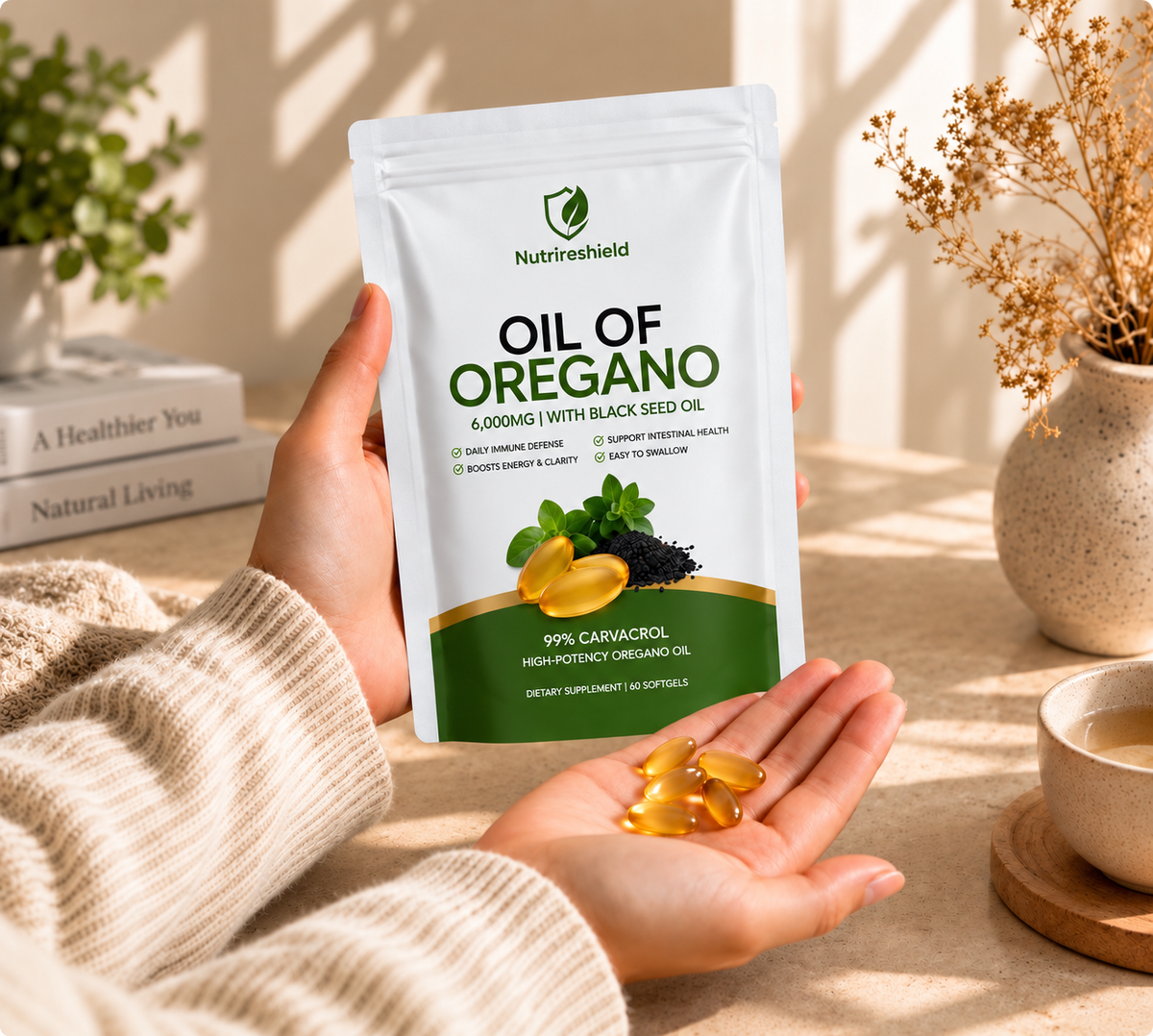 NutriOil — Oregano & Black Seed Oil | Digestive Comfort Softgels